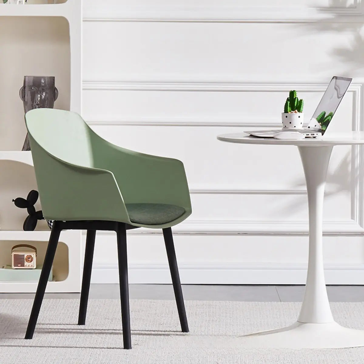 Multi-Color Ergonomic Curved Upholstered Office Chair Image - 4