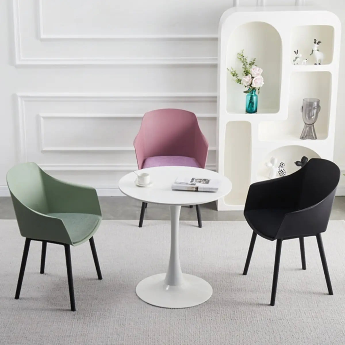 Multi-Color Ergonomic Curved Upholstered Office Chair Image - 8