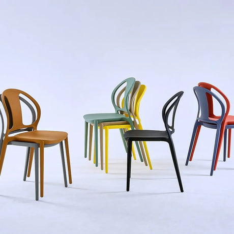 Multi-Color Ergonomic Stackable Plastic Office Chair Image - 1