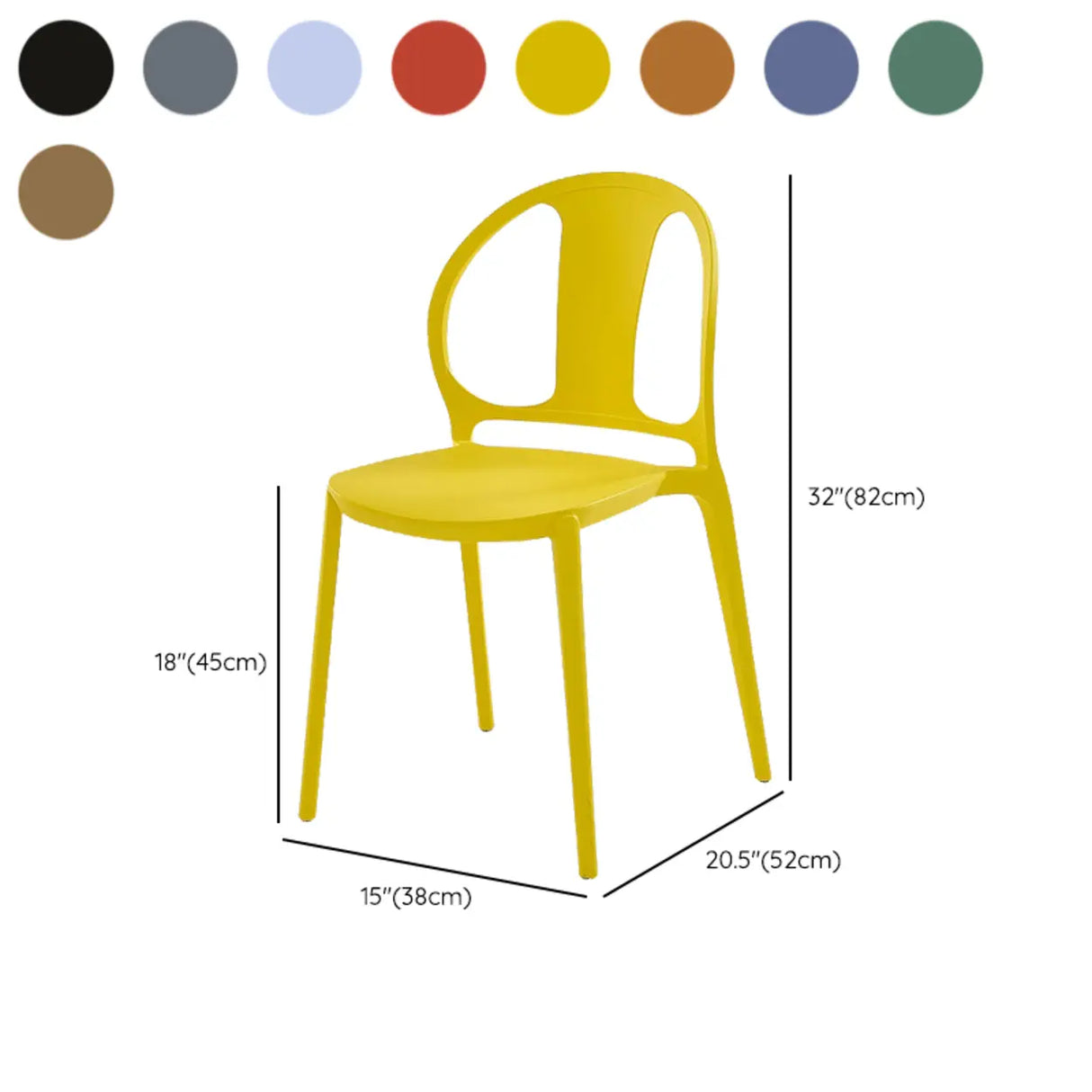 Multi-Color Ergonomic Stackable Plastic Office Chair 