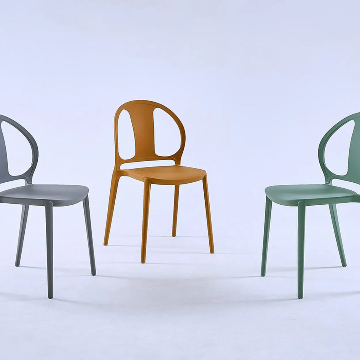 Multi-Color Ergonomic Stackable Plastic Office Chair Image - 4