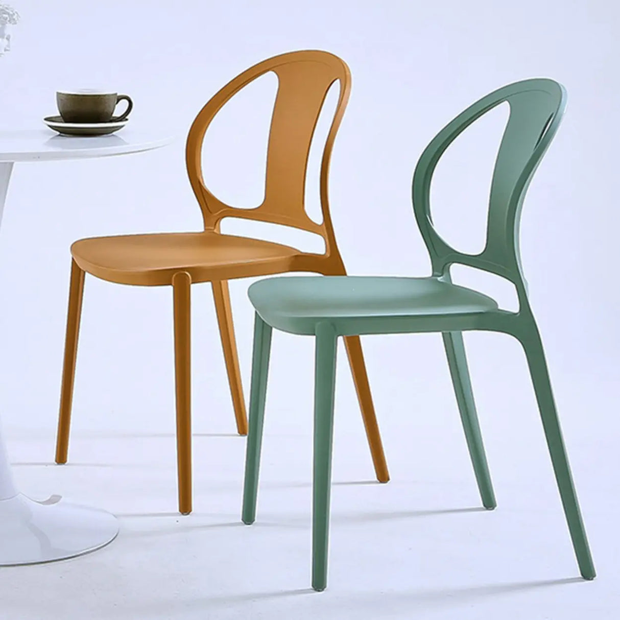 Multi-Color Ergonomic Stackable Plastic Office Chair Image - 6
