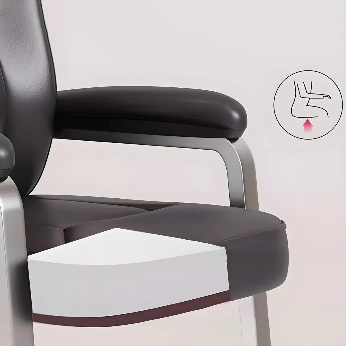 Multi-color Metal Frame Leather Silver Arms Office Chair Image - 11