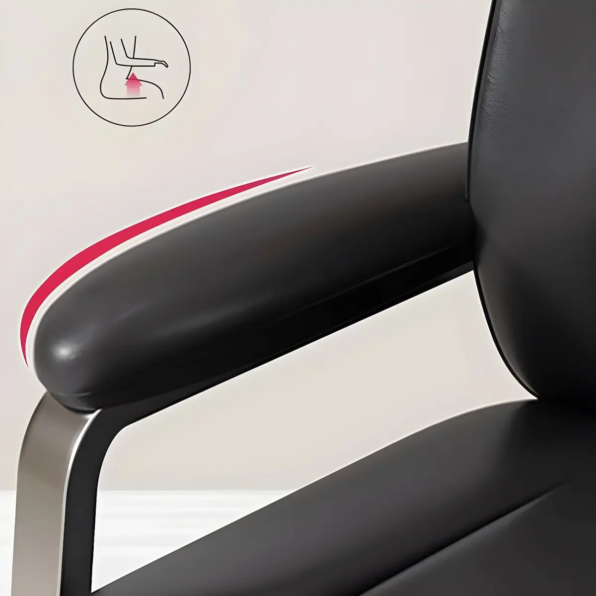 Multi-color Metal Frame Leather Silver Arms Office Chair Image - 12