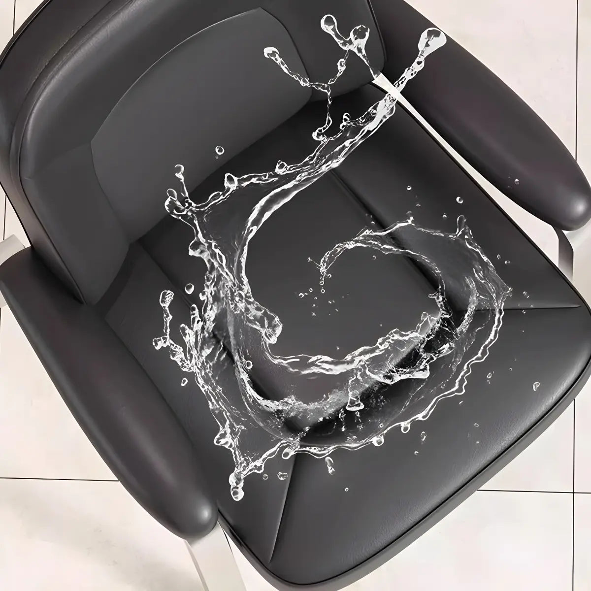 Multi-color Metal Frame Leather Silver Arms Office Chair Image - 14