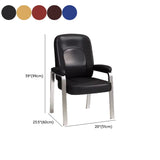 Multi-color Metal Frame Leather Silver Arms Office Chair #size