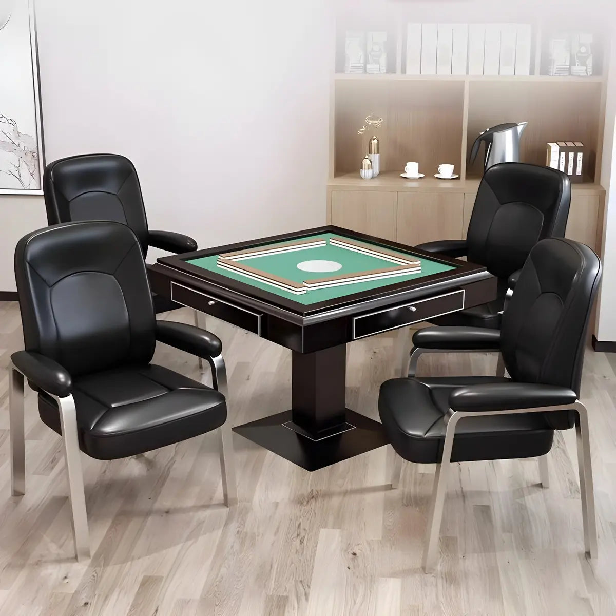 Multi-color Metal Frame Leather Silver Arms Office Chair Image - 4