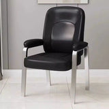 Multi-color Metal Frame Leather Silver Arms Office Chair Image - 5