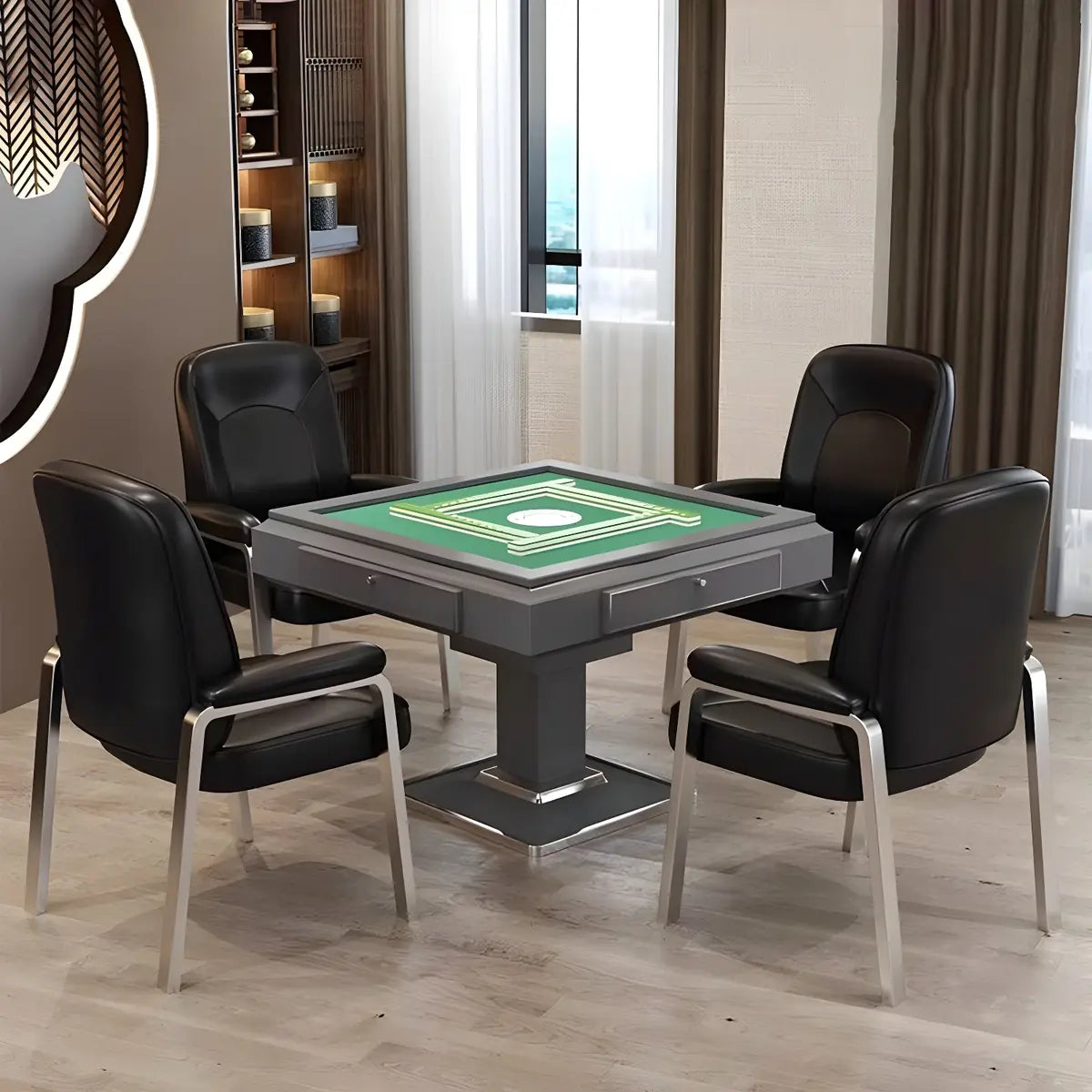 Multi-color Metal Frame Leather Silver Arms Office Chair Image - 6