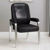 Multi-color Metal Frame Leather Silver Arms Office Chair Image - 8