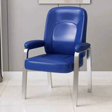 Multi-color Metal Frame Leather Silver Arms Office Chair Image - 9