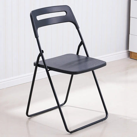Multi-Color Minimalist Folding Plastic Armless Office Chair Image - 1