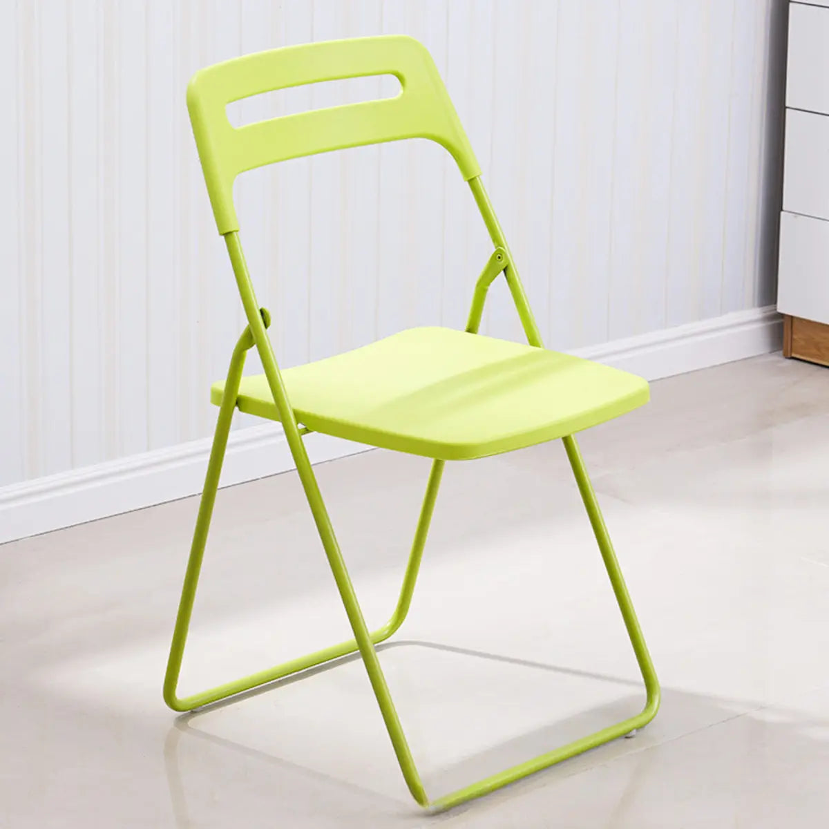 Multi-Color Minimalist Folding Plastic Armless Office Chair Image - 10
