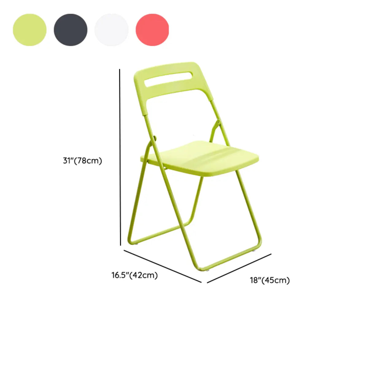 Multi-Color Minimalist Folding Plastic Armless Office Chair 