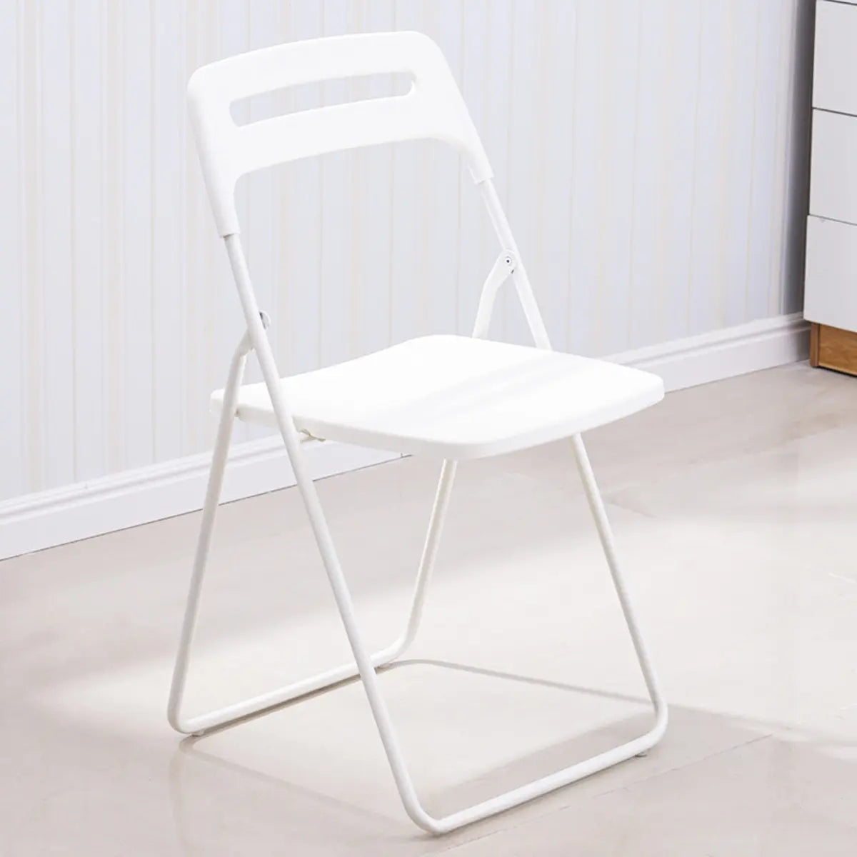 Multi-Color Minimalist Folding Plastic Armless Office Chair Image - 3