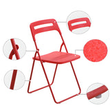 Multi-Color Minimalist Folding Plastic Armless Office Chair Image - 4
