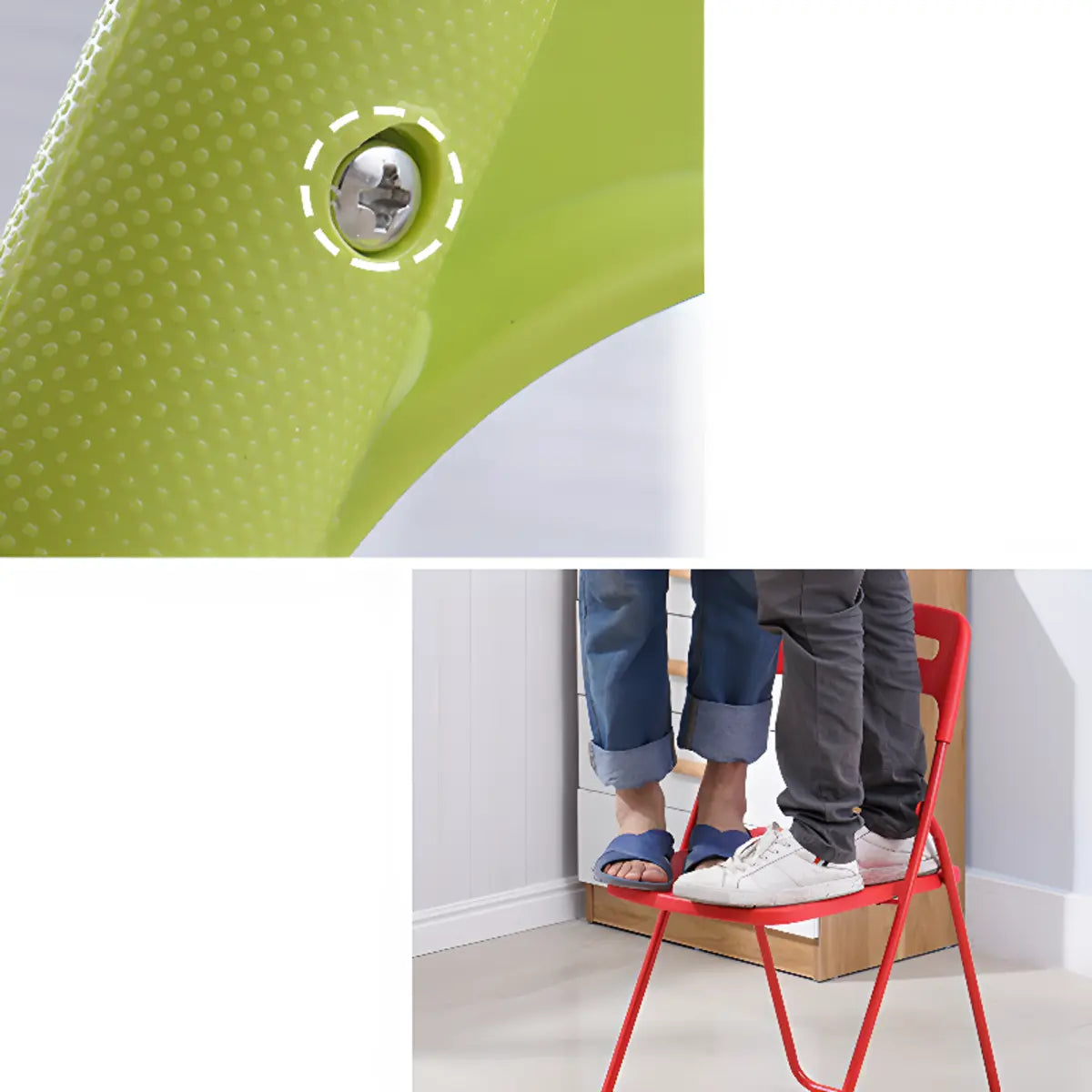 Multi-Color Minimalist Folding Plastic Armless Office Chair Image - 9
