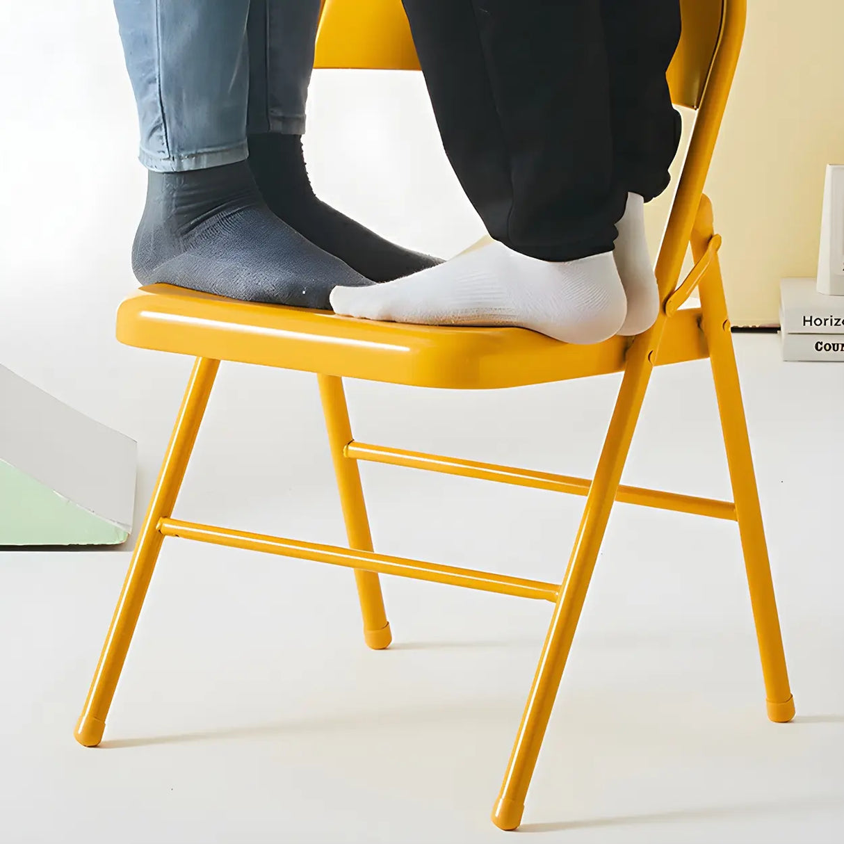 Multi-color Modern Foldable Armless Metal Office Chair Image - 22