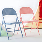 Multi-color Modern Foldable Armless Metal Office Chair Image - 24
