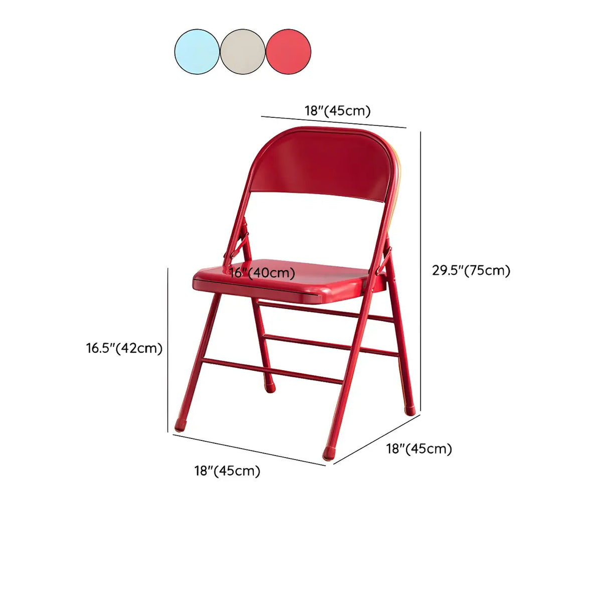 Multi-color Modern Foldable Armless Metal Office Chair Image - 26