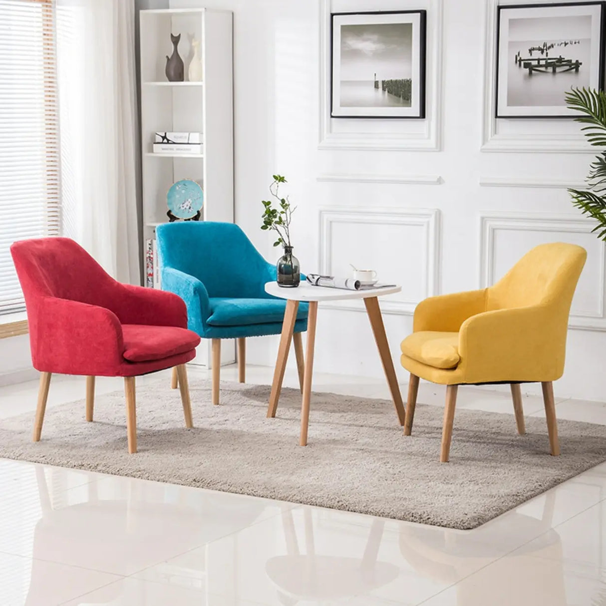 Multi-Color Modern Upholstered Lounge Fabric Office Chair Image - 4