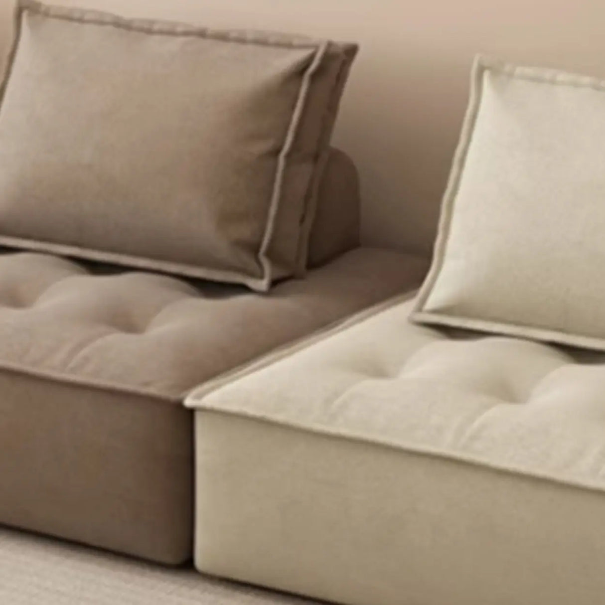 Multi-Color Modular Fabric Pillow Back Single Sofa Image - 17