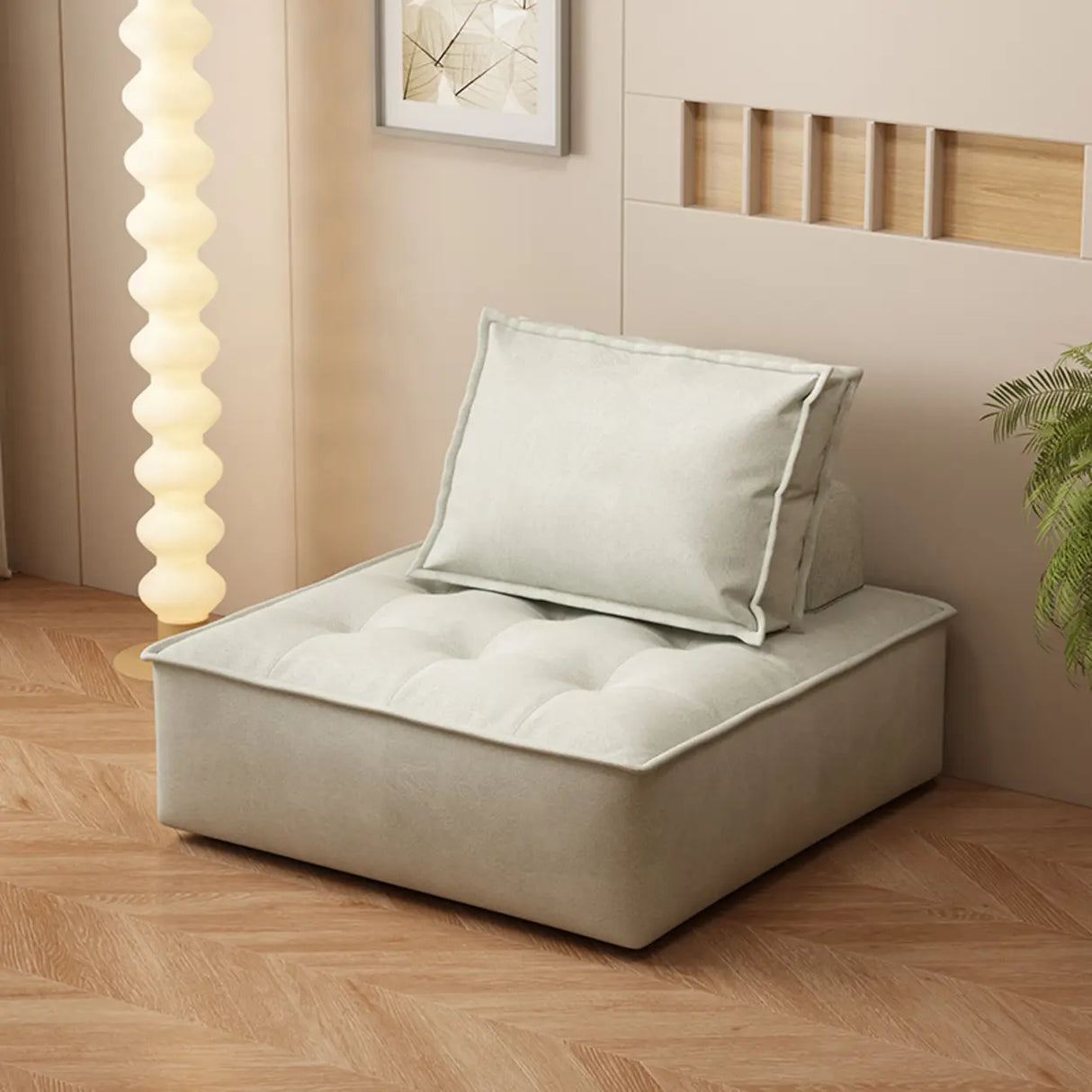 Multi-Color Modular Fabric Pillow Back Single Sofa Image - 18