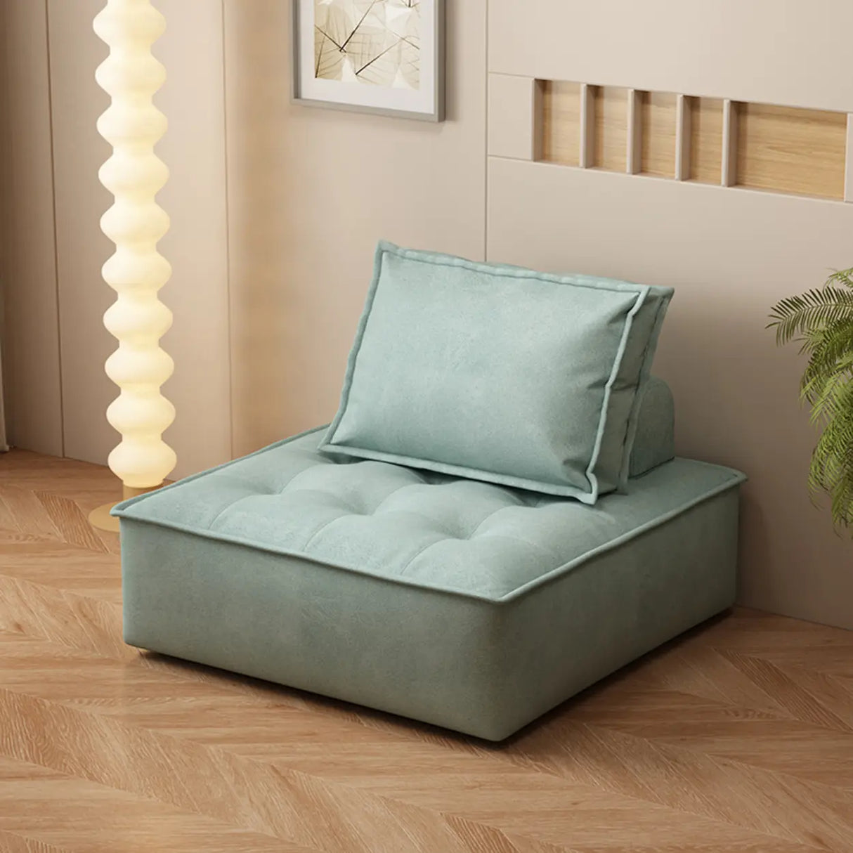 Multi-Color Modular Fabric Pillow Back Single Sofa Image - 20