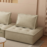 Multi-Color Modular Fabric Pillow Back Single Sofa Image - 6