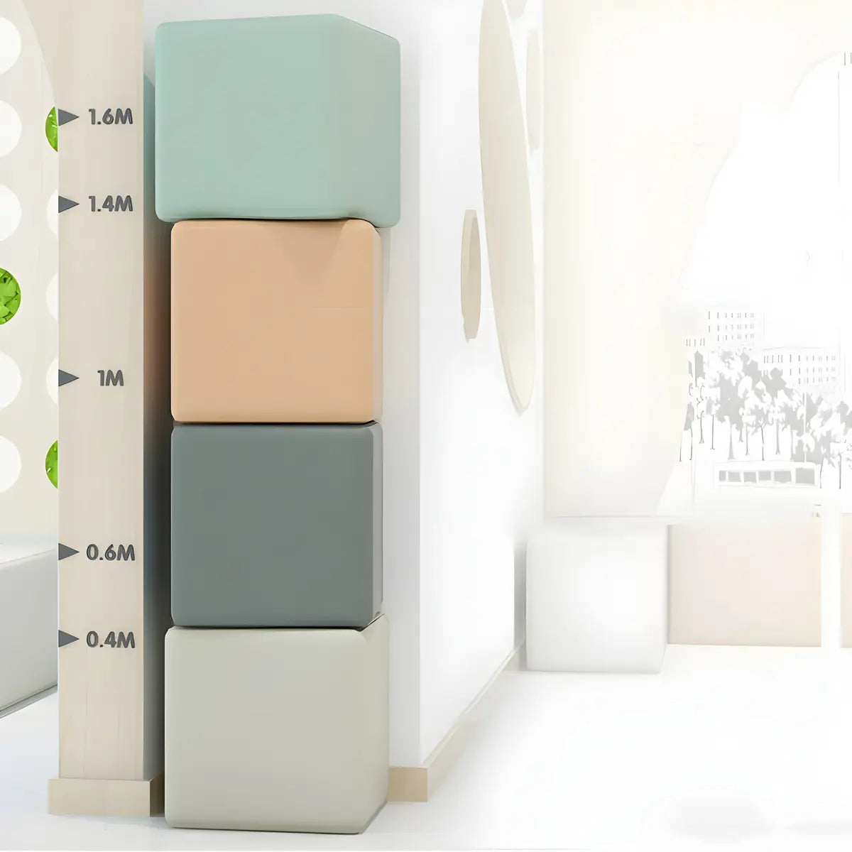 Multi-Color Modular Faux Leather Square Seating Set Image - 13