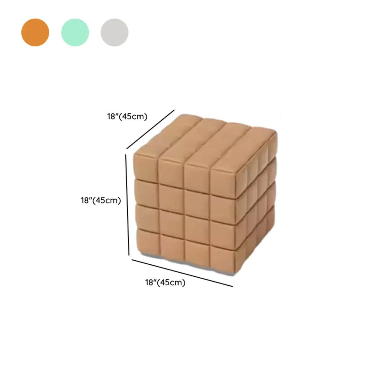 Multi-Color Modular Faux Leather Square Seating Set Image - 22