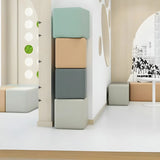 Multi-Color Modular Faux Leather Square Seating Set Image - 8