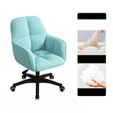 Multi-Color Swivel Curved Leather Fixed Arms Office Chair Image - 18