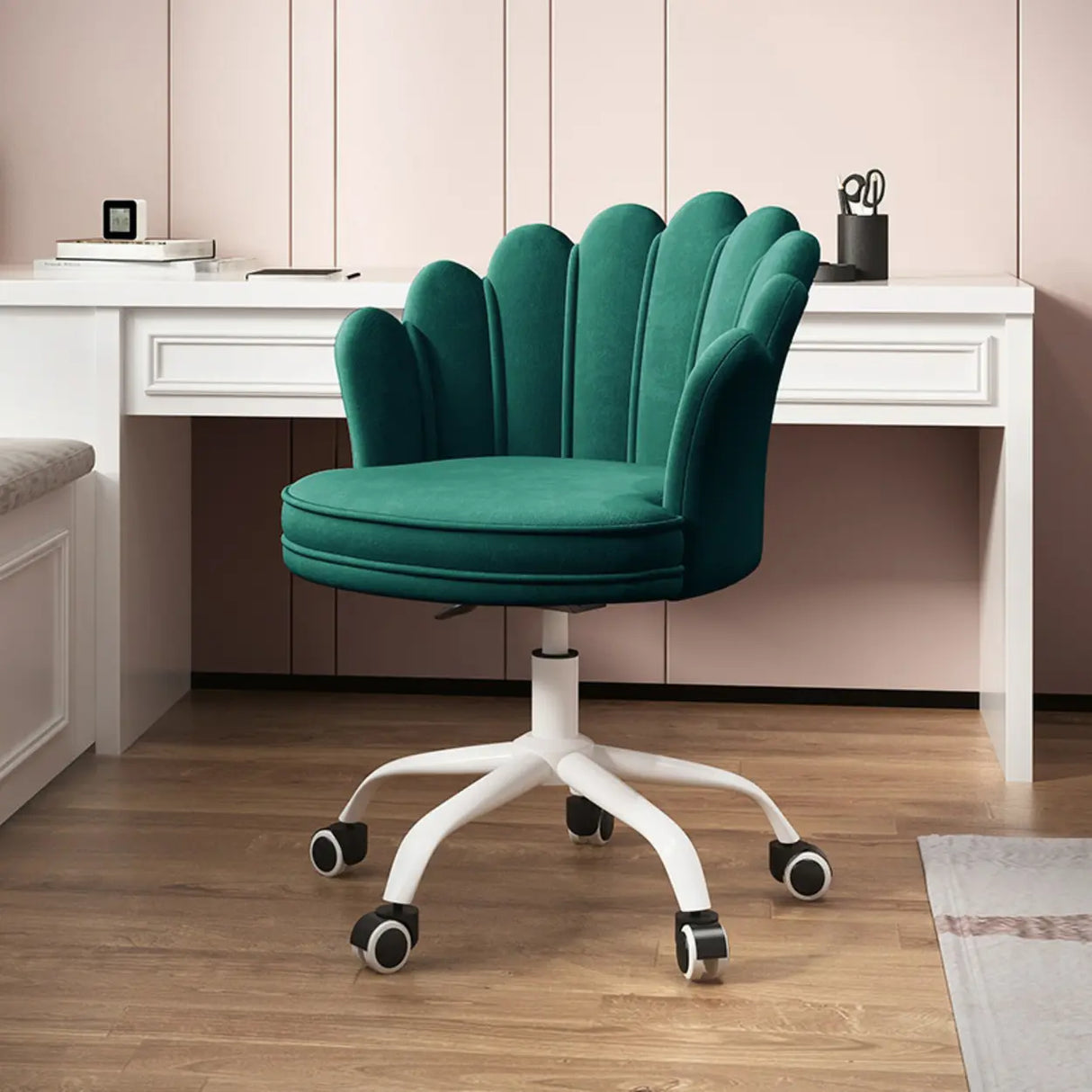 Multi-Color Swivel Scallop Fabric Adjustable Office Chair Image - 10