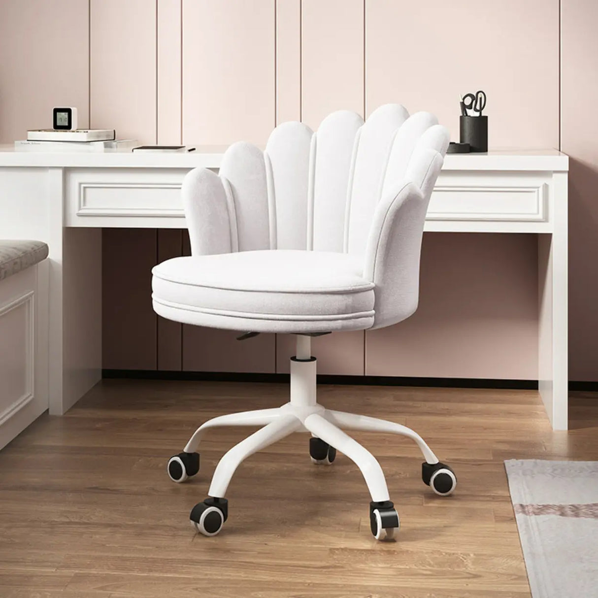 Multi-Color Swivel Scallop Fabric Adjustable Office Chair Image - 11
