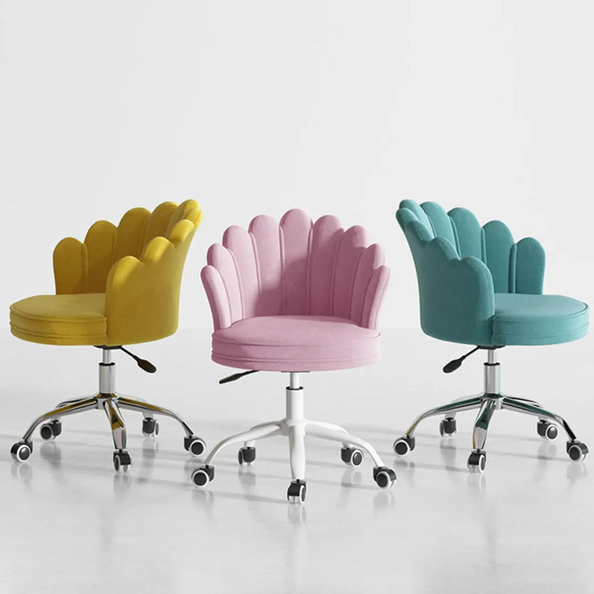 Multi-Color Swivel Scallop Fabric Adjustable Office Chair Image - 18