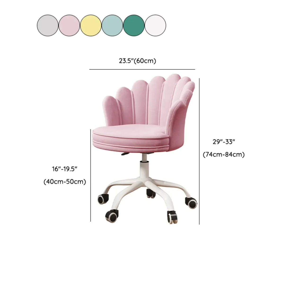Multi-Color Swivel Scallop Fabric Adjustable Office Chair Image - 23