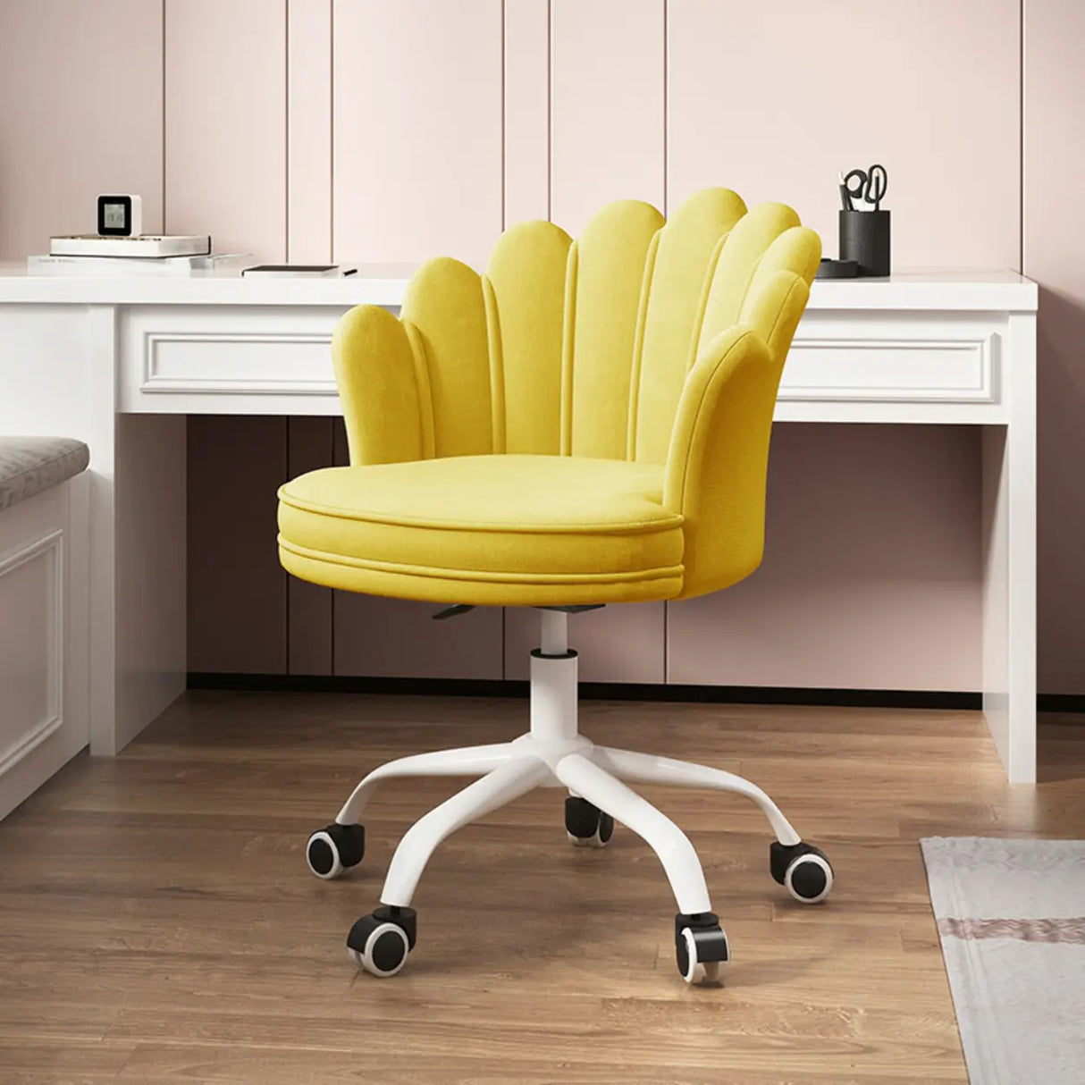 Multi-Color Swivel Scallop Fabric Adjustable Office Chair Image - 6