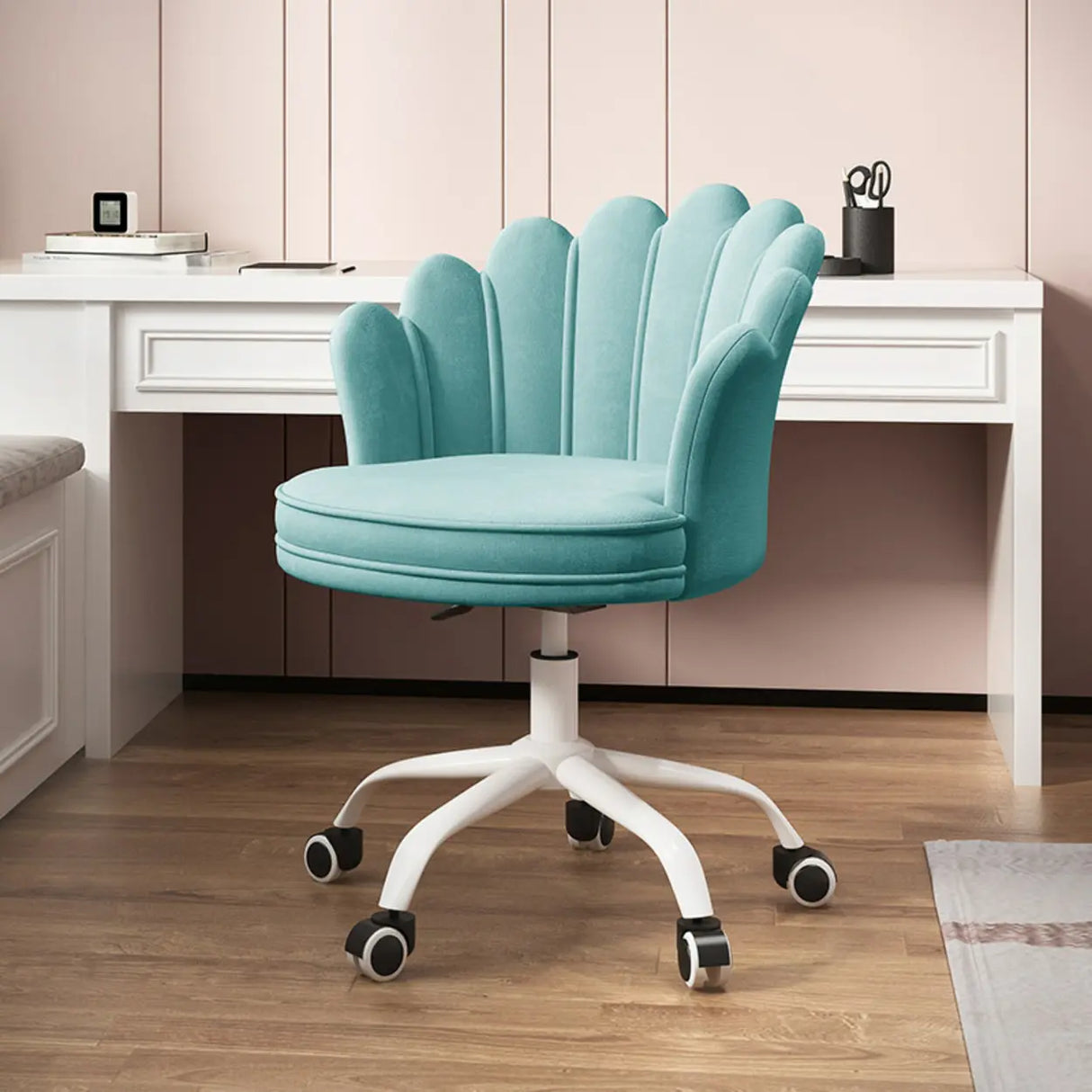 Multi-Color Swivel Scallop Fabric Adjustable Office Chair Image - 8