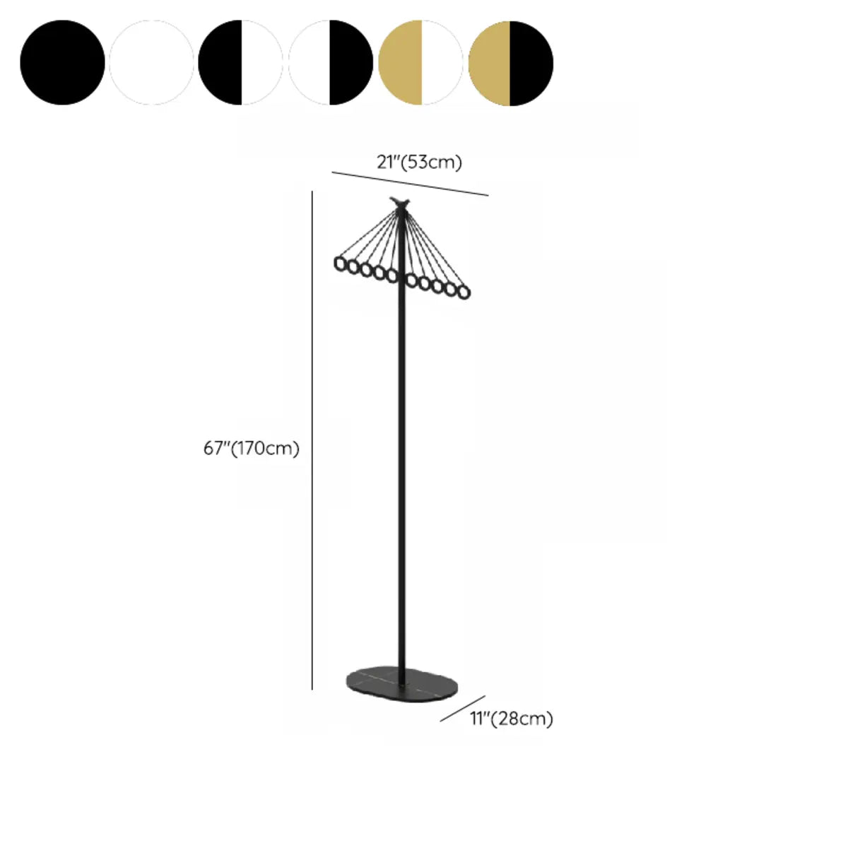 Multi-Color Tall Alloy Freestanding Entry Coat Rack 