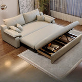 Multi-Function Grey Queen Storage Pillow Fabric Futon Image - 3