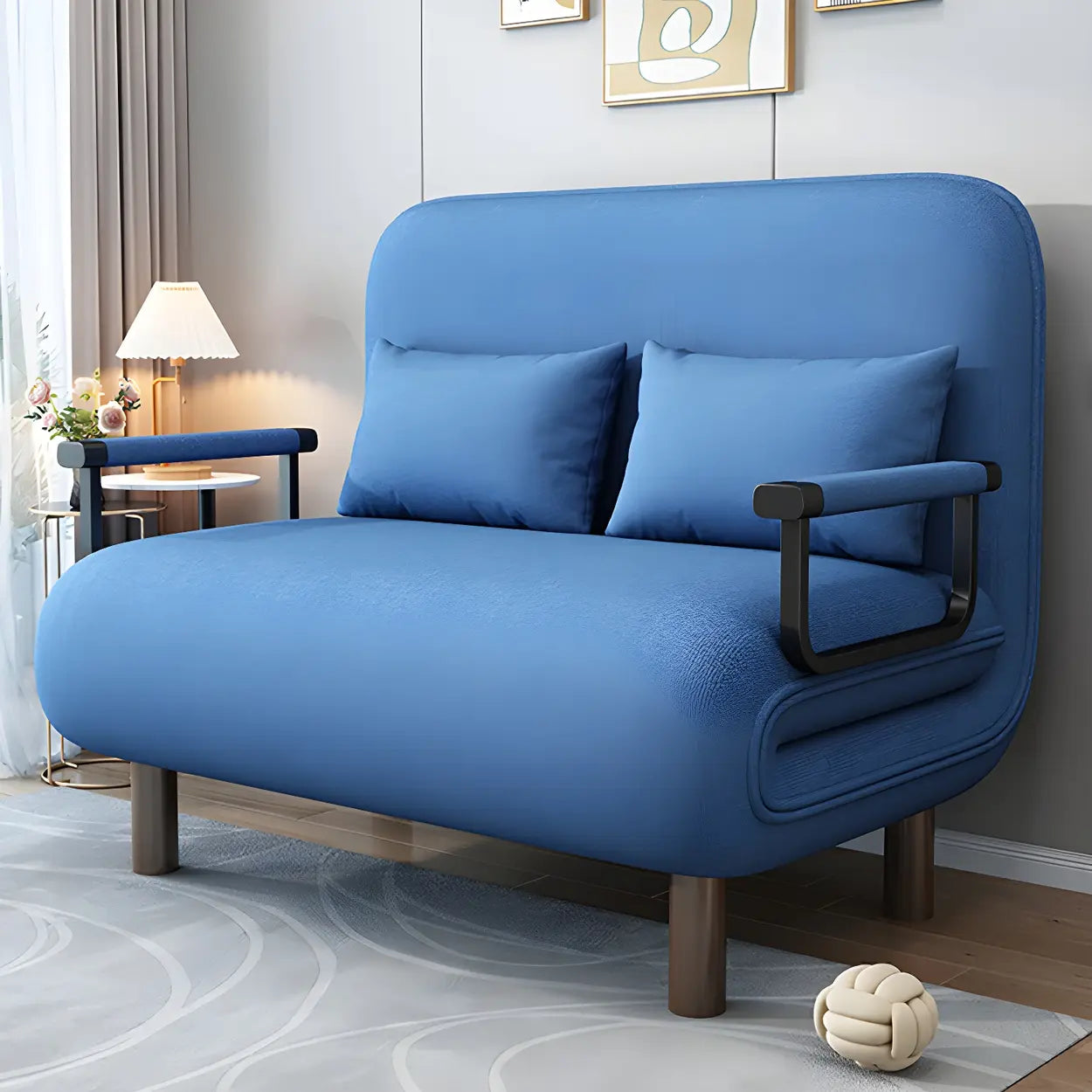 Multi-Function Sponge Modular Linen Sleeper Sofa with Arms Image - 1