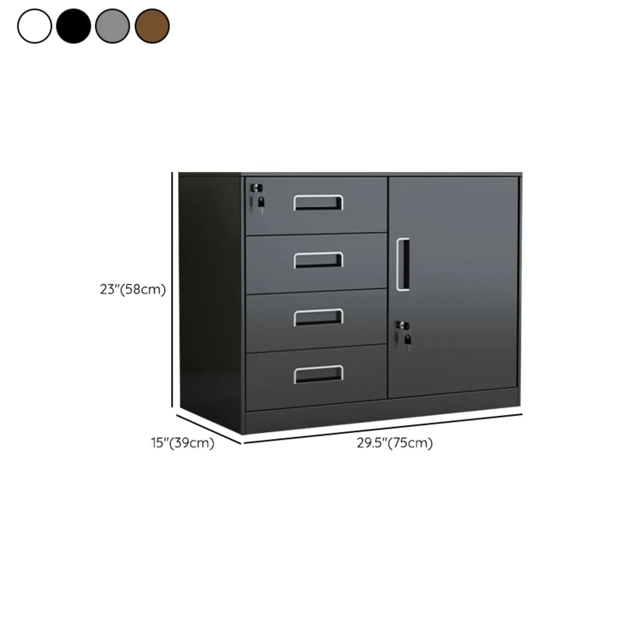 Multi-Functional Black Steel Lock Storage Filing Cabinet 