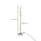 Multi-Light Modern Glass Globe Brass Metal Floor Lamp #size