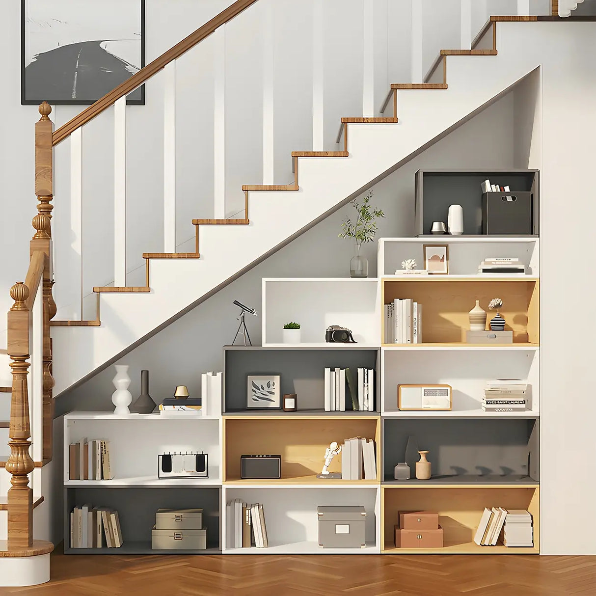 Multi-purpose Modular Modern Wood Rectangular Bookcase Image - 1
