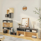 Multi-purpose Modular Modern Wood Rectangular Bookcase Image - 6