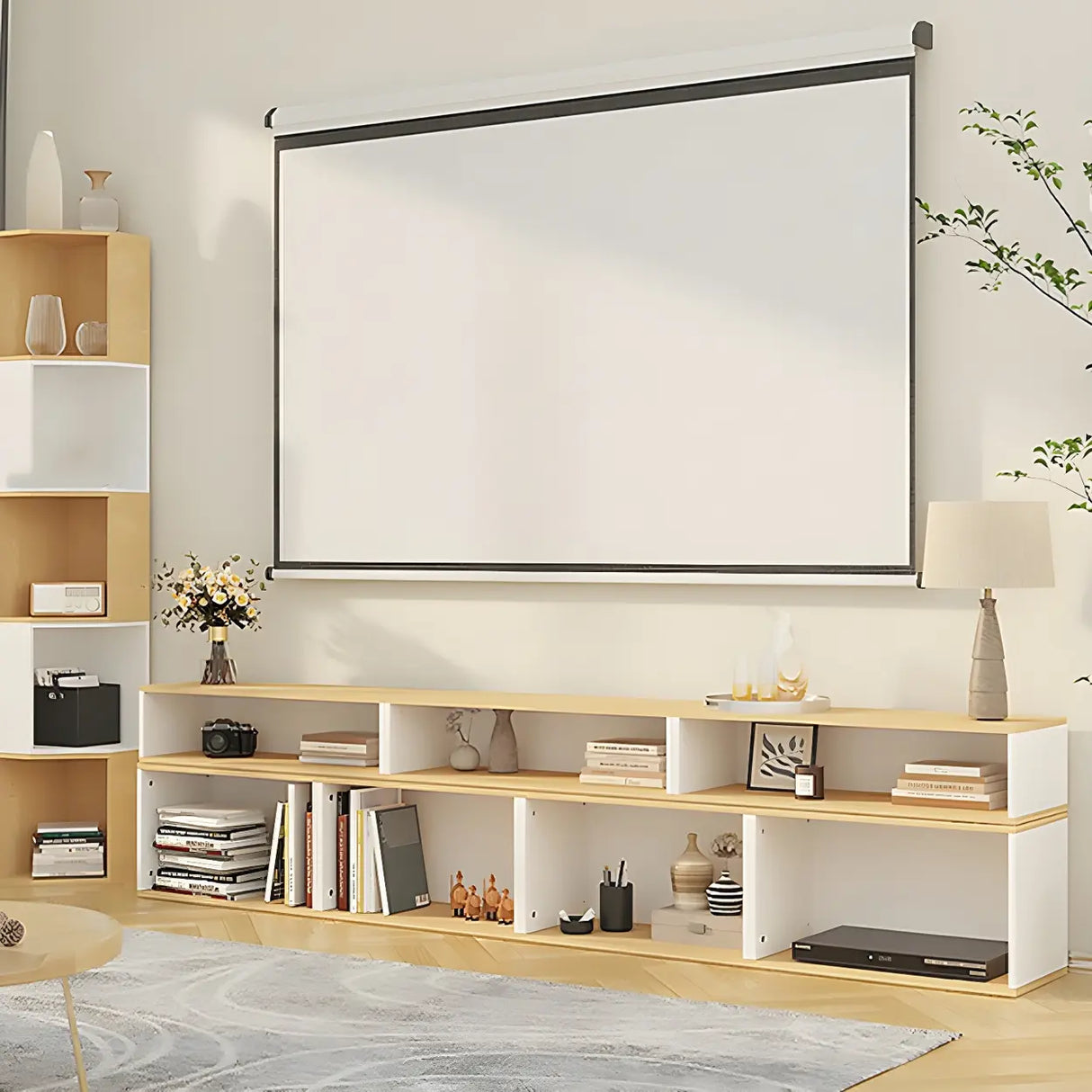 Multi-purpose Modular Modern Wood Rectangular Bookcase Image - 8