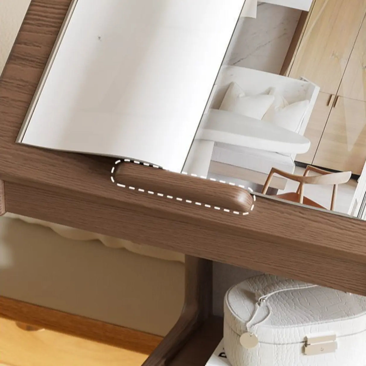 Multi-Tier Brown Wooden Side Table with Storage and Wheels Image - 11