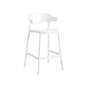 Multicolor Curved Plastic Low Back Bar Stool with Footrest Image - 34