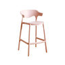 Multicolor Curved Plastic Low Back Bar Stool with Footrest Image - 54